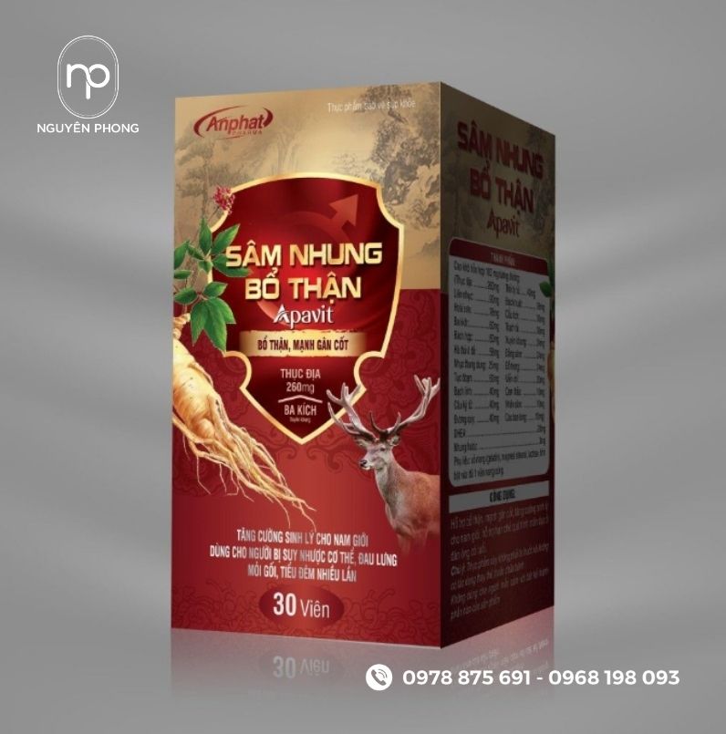 Mẫu hộp đựng sâm nhung bổ thận